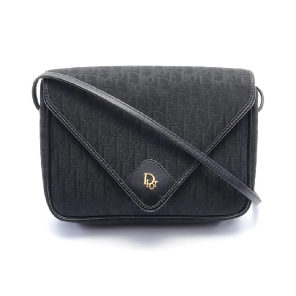 ❌SOLD❌Christian Dior  LOGO CROSSBODY SHOULDER BAG CANVAS LEATHER BLACK VINTAGE